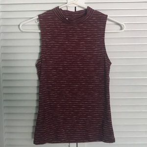 Maroon and white striped tank